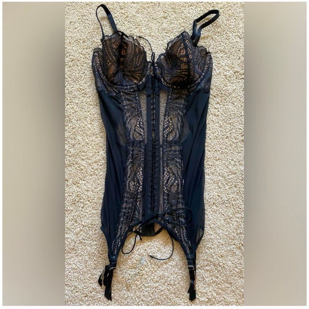 Victoria’s Secret lingerie corset lace up open back one piece